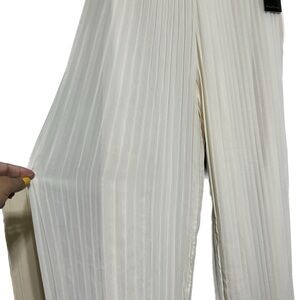Elegant Cream Pleated Pants